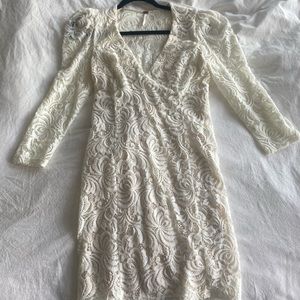 Ivory Long Sleeve Lace Mini Dress | Free People